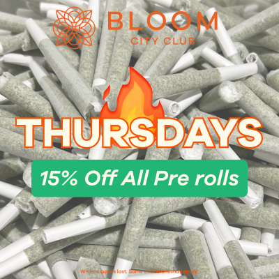 15% Off pre rolls every Thursday